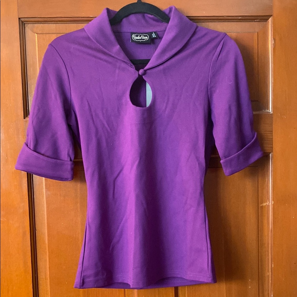 Voodoo Vixen purple 3/4 sleeve blouse